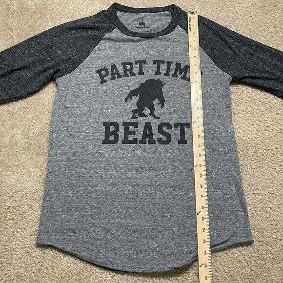 Disney Parks Adult M "Part Time Beast" 3/4 Sleeve Baseball T-Shirt Raglan Tee - Picture 5 of 8